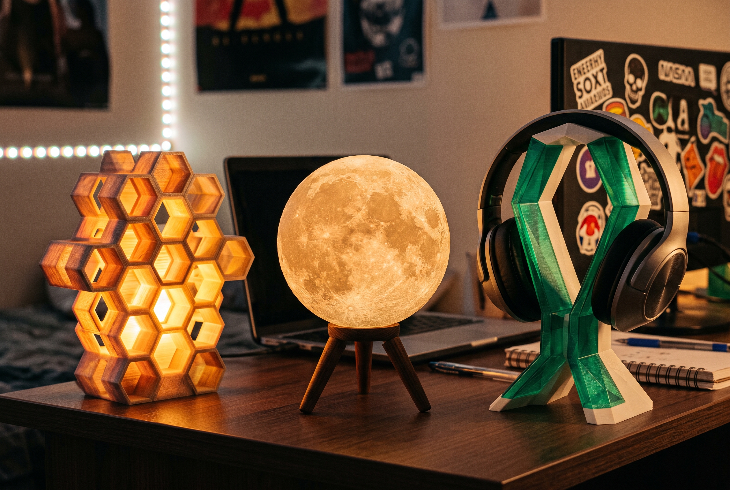 3D Printed LED Lamps and Stand